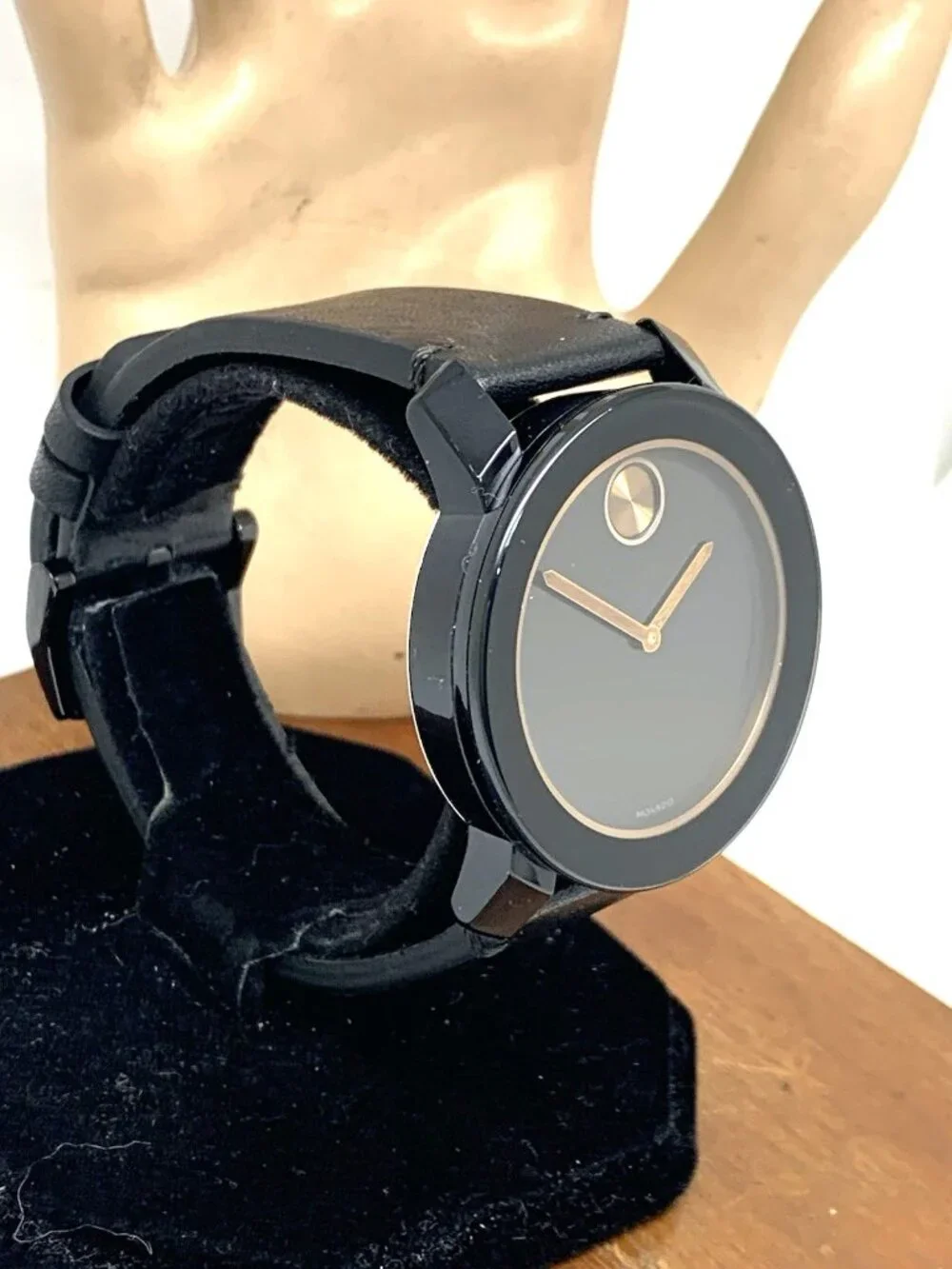 Movado Men's Watch 3600297 Bold Swiss Quartz Black Dial Leather Strap 42mm